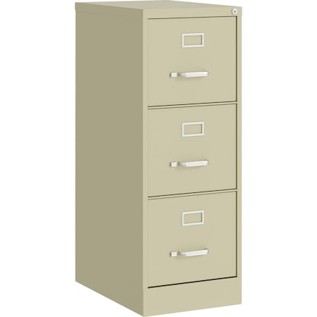 Lorell Fortress Series 3-Drawer Vertical File Cabinet, 15" x 22" x 40.2", Putty LLR42296